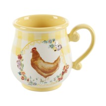 Four (4) Pioneer Woman ~ Novelty ~ Yellow Gingham ~ 16 Ounce Mug Set ~ C... - $50.00