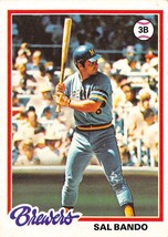 1978 Topps #265 Sal Bando Milwaukee Brewers ⚾ B - £0.75 GBP