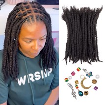 Dreadlock Extensions Human Hair,Textured Locs Curly Ends Can Be Dyed Ble... - £38.59 GBP