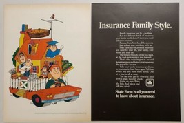 1968 Print Ad State Farm Insurance Family Style Illustrated by Artist Hy Roth - £14.32 GBP