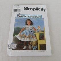 Simplicity 7496 Daisy Kingdom Toddler Dress &amp; Doll Romper Pattern UNCUT Sz 2-3-4 - £6.17 GBP