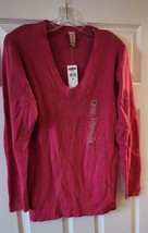 New - Women&#39;s Old Navy V-Neck Sweater - Pink - Ribbed knit - XXL - £15.79 GBP
