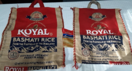 ROYAL BASMATI Empty Rice Bag Craft Burlap Zippered Sack Cloth Purse Pill... - $11.29