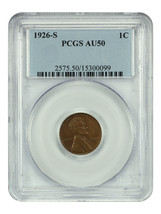 1926-S 1C PCGS AU50BN - $91.67