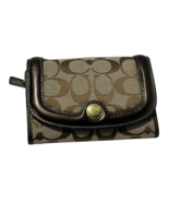 COACH Gallery Signature Compact Clutch Wallet KHAKI/BRONZE 45009 - $77.95 CAD