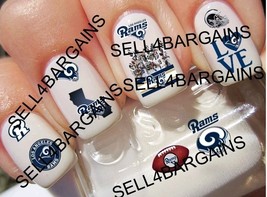 Discontinued Los Angeles LA Rams Promo 10 Different Designs》Nail Art Decals - $177.78 MXN