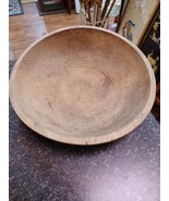 Antique Wood Turned Bowl Serving Handmade Vintage Farmhouse Decor 12&quot; - $64.34