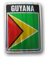 AES Wholesale Lot 6 Country Guyana Reflective Decal Bumper Sticker - $9.99