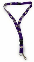 NCAA LSU Tigers Logo and Name on Purple 1 Side Lanyard 23&quot; Long 3/4&quot; Wide - £7.44 GBP