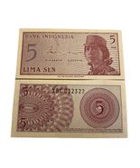 1964 Indonesia 5 Sen Banknote UNC - $2.14