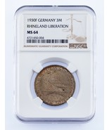1930-F Allemagne 3 Mark Rhineland Libération Classé Par NGC Comme MS-64 ... - $455.42 CAD