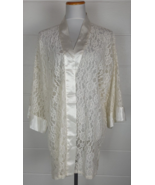 Vintage Victoria&#39;s Secret Gold Label White Floral Lace Short Robe OSFA - $24.75