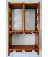 Handmade Solid Oak Wood Wall 6 Wine Bottle &amp; Glasses Display 30&quot;T Shelf ... - $3,192.55 MXN
