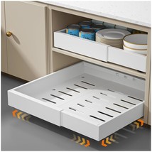 Expandable Pull Out Cabinet Organizer 16.5&quot;Deep, 12.4-20.4&quot; Slide Out Drawers Fo - $61.99