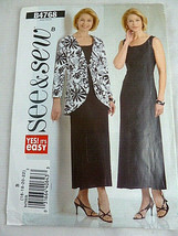 See &amp; Sew 4768 Miss Jacket and Dress 16 18 20 22 Sewing Pattern Easy Uncut  - $7.91