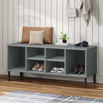Shoe Rack Grey Solid pine wood, metal Medium Shoe Rack - $2,644.51 MXN