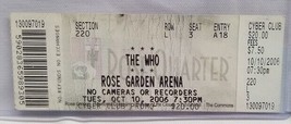 THE WHO - ORIGINAL 2006 ROSE GARDEN ARENA UNUSED WHOLE FULL CONCERT TICKET - $15.00