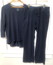 Nice LL Bean S Soft Organic Cotton Non Shrink Stretchy Navy Blue Pajamas... - $44.54