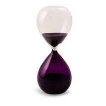 Bey-Berk Handblown Hourglass Sandtimer Home Office Decor Art Deco Design Purple - $39.95