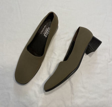Munro American Women’s Shoes Block Heel Pump 2” Olive Khaki 7.5 Ss Width  - £17.01 GBP
