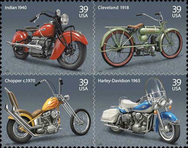 2006 39c American Motorcycles, Indian, Block of 4 Scott 4085-88 Mint F/VF NH - $2.98