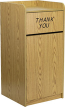NEW OAK LAMINATE COMMERCIAL WASTE TRASH WOOD RECEPTACLE CAN BIN HOLDER T... - $379.95
