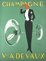 &quot; Champagne / Vve. A.Devaux &quot; Da Dryden French Poster Litografia 68.6cmx... - $1,244.65