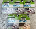 5 Dymo D1 Polyester Label Tape Black on Clear 3/4in x 23ft (5 Quantity) - $90.24