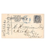 UX5 Clarion Iowa to Keokuk Co 1877 Delinquent Tax Bill Blue Fancy Cancel... - £9.59 GBP