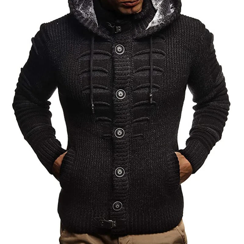 Vintage Cardigan Men Casual Single Breasted Solid Color Oversized Sweater Mens   - £151.27 GBP