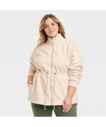 Women&#39;s Plus Size 1X Fleece Jacket Zip Up Universal Thread Cream Ivory - $30.07 CAD