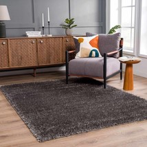 Size: 2&#39;7&quot; x 7&#39;3&quot; Runner - Faina Solid Dark Gray Shag Rug Washable - $82.87 CAD