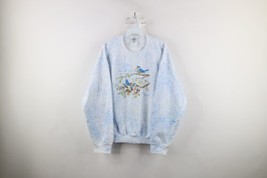 Vintage 90s Country Primitive Womens Large All Over Print Bird Nature Sweatshirt - £39.62 GBP