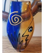 Picasso Face Vase Viz Art Glass Murano Style Heavy 15 inches tall - £297.40 GBP