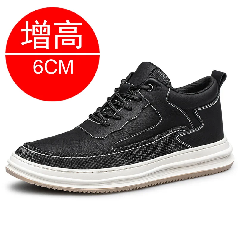 Elevator Shoes Men Sneakers Breathable Cowhide Sports Heightening Shoes ... - £78.63 GBP