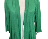 Chenault Women&#39;s Loose Weave Cardigan Open Peplum Sweater Green Large - $18.99