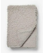 Express Faux Fur Reversible Blanket, Silver Gray, NWT - £39.96 GBP