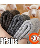 5 Pairs Winter Warm Men’s Socks Wool Male Women Socks Super Thick - $30.60