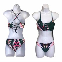 Leaves &amp; geometric strappy bikini - £21.18 GBP