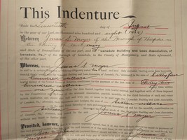 1920 antique MOYER FAMILY INDENTURE MORTGAGE hatfield montgomery county pa  - £50.95 GBP
