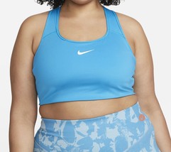 Nike Women&#39;s Medium-Support Padded Sports Bra Plus Size Laser Blue/White 1X D... - £29.88 GBP