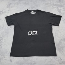 Cats Shirt Mens L Black Ched by Anvil Design Crew Neck Short Sleeve Tee - $25.72