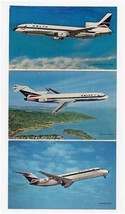 Delta Airlines 3 Airplane Postcard Lockheed 1011 Boeing 727-232 Douglas DC-9-32 - £13.98 GBP