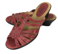 Softspots Coral Leather Loafers Strappy Slip on Mule Sandals Size 8.5 M ... - £31.89 GBP