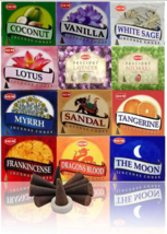 Incense Cones Variety Pack Coconut Vanilla Sandal Lavender White Sage Patchouli - $15.00