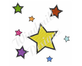 Colorful Stars - machine embroidery design - £2.78 GBP