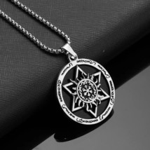Men's Black Round Jewish Star of David Pendant Protection Necklace Box Chain 24" - £7.88 GBP