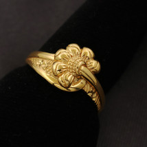 BIS 916 Print Fine Gold Puzzle Rings Size US 7.5 Great Grand Son Artisan Jewelry - £470.13 GBP