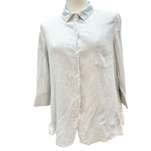 Holding Horses Womens Size 4 Pinstripe 3 qtr Sleeve Button Up Top - £10.12 GBP