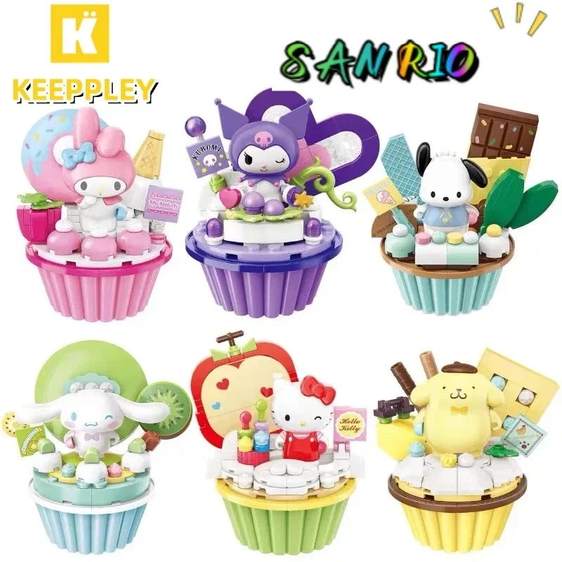 Keeppley Sanrio Cake Cup Building Blocks Cinnamoroll Kuromi My Melody Toy - £17.64 GBP